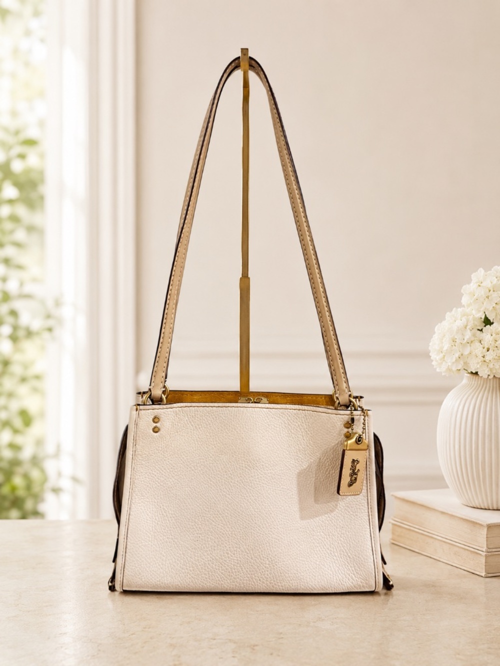 Coach Rogue Shoulder Bag Style  F28484 in Chalk / Old Brass Genuine Leather